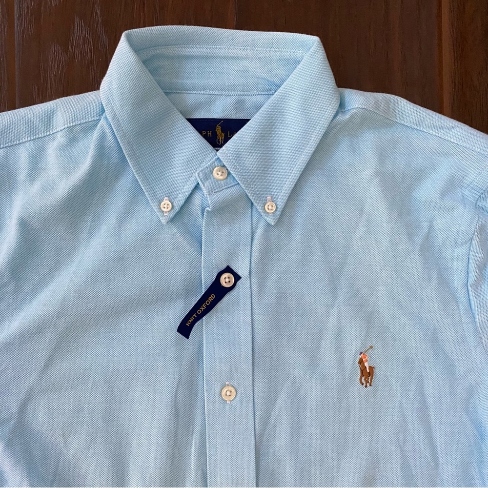 New Without Tags Polo Ralph Lauren 100% Cotton Light Blue Long Sleeve Shirt Sz S